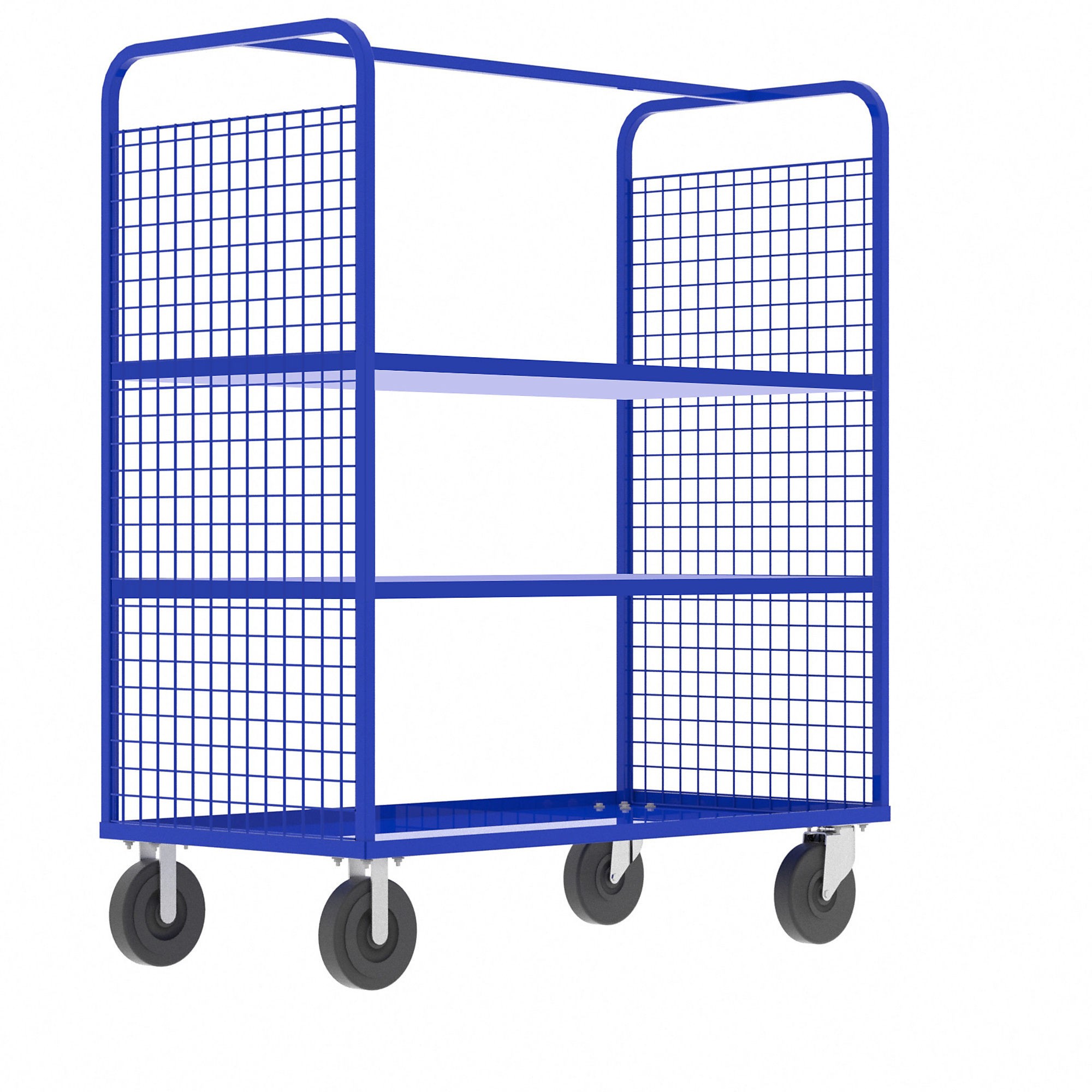 Valley Craft, 2-Sided Stock Picking Cage Cart, 2 Shelves, Total Capacity 1600 lb, Shelves (qty.) 2, Material Steel, Model# F89057VCBL